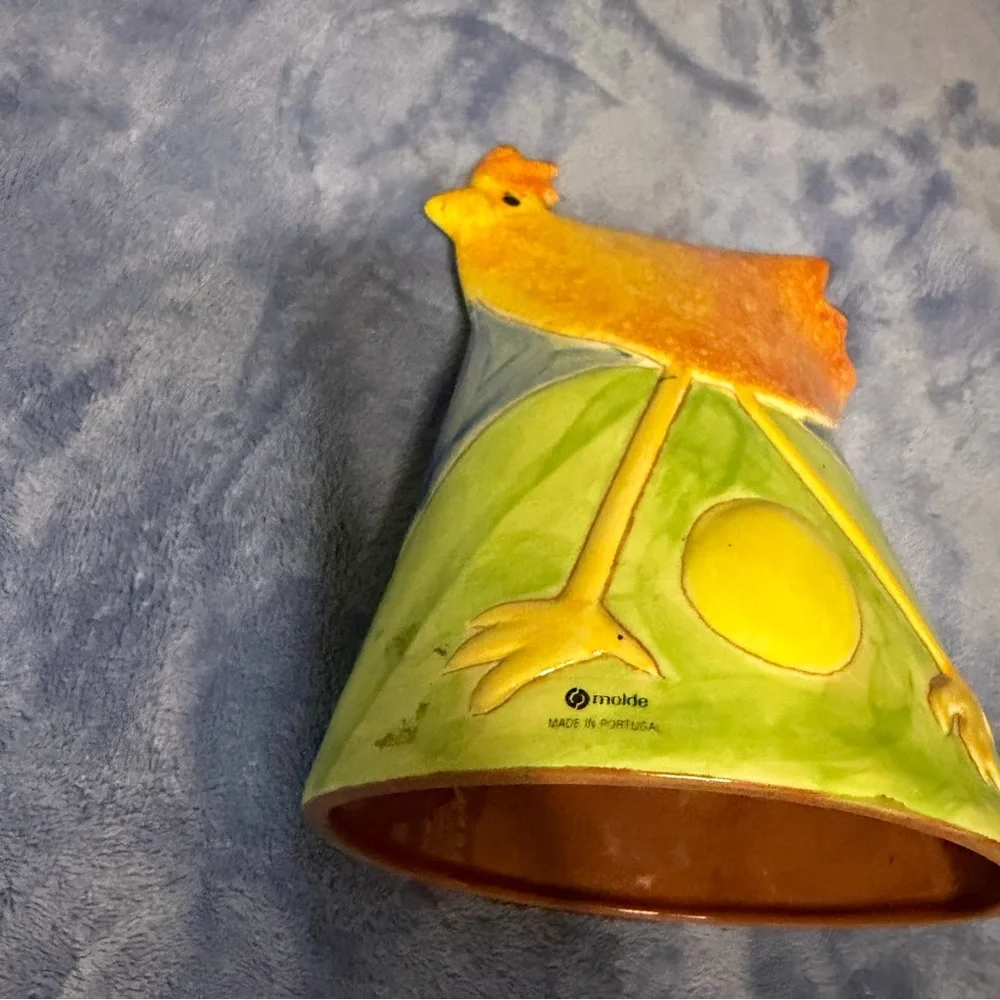 Vintage Bright Yellow‎ Ceramic Chicken Figurine